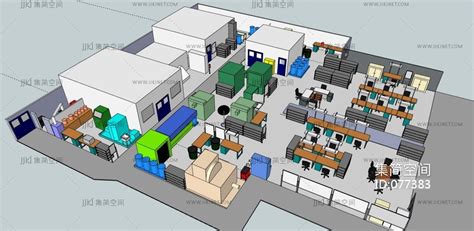现代厂房及办公楼3dmax 模型下载-光辉城市