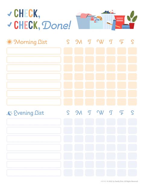 Kids Daily Checklist Printable