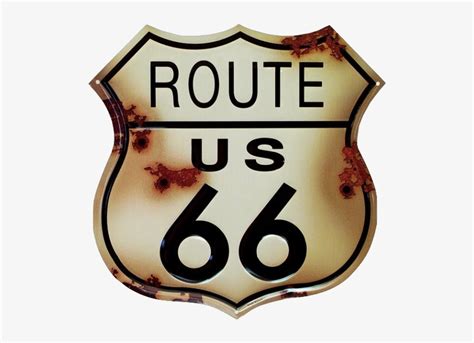 Retro Route 66 Shield Metal Sign 28 x 28 Inches