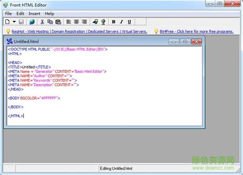 HTML编辑器下载-Front HTML Editor(HTML代码编辑器)下载v1.0 绿色版-绿色资源网