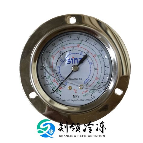 制冷设备耐震充油高低压力表、耐低温制冷设备压力表、高低压力表-压力表-制冷大市场