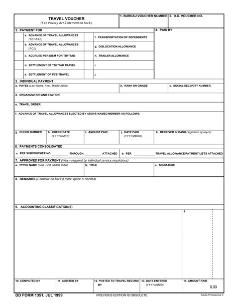 DD Form 1351 - Fill Out, Sign Online and Download Fillable PDF ...