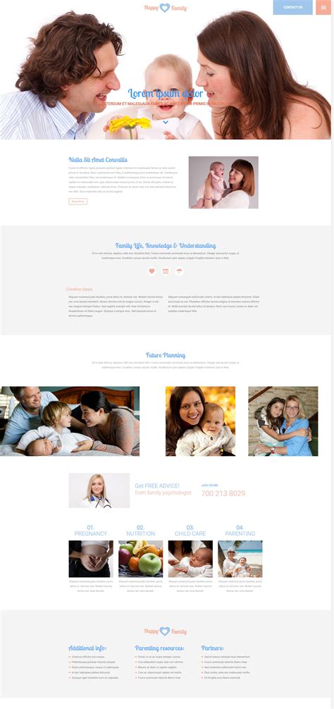 白色简洁的html母婴育儿网站模板，育儿网_墨鱼部落格