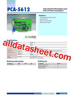 PCA-5612 Datasheet(PDF) - Advantech Co., Ltd.
