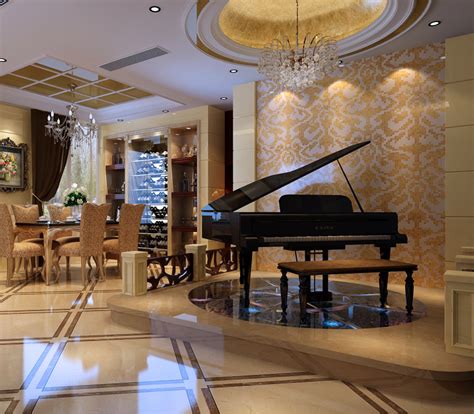 豪华住宅开放式钢琴区设计 彰显艺术奢华-上海装潢网
