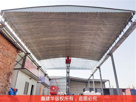 明钢实业 厂房之间 电动伸缩活动雨棚-上海奥谷景观张拉膜结构工程建筑科技有限公司