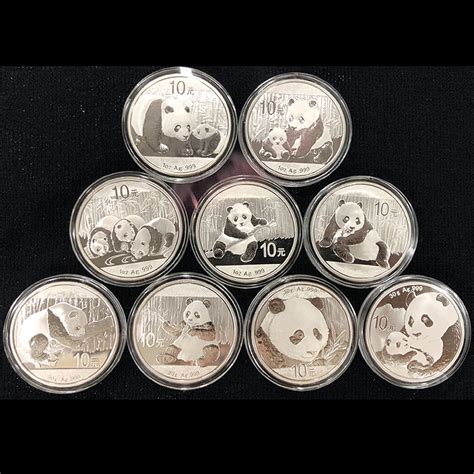 2011年-2019年1盎司熊猫银币 30克熊猫银币 大全套 9枚银质纪念币-淘宝网