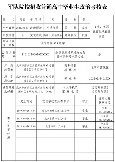 @报考军校考生：今起开始登记信息，填表说明看这里_北京日报网