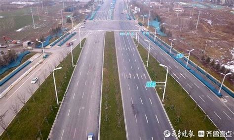济南起步区黄河大道北段将建成，双向十车道已临时通车