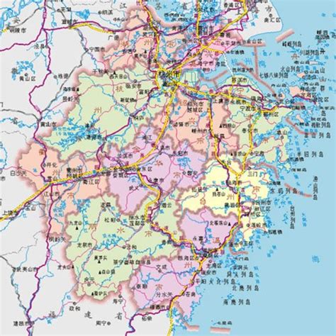 浙江省行政区划图图片