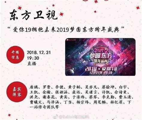 东方卫视2019跨年演唱会明星嘉宾阵容 在线直播时间播出频道-闽南网