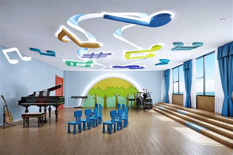 幼儿园音乐教室-室内设计-拓者设计吧