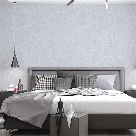 新款无缝全屋墙布 纯色现代简约 浅灰色 轻奢风格 卧室客厅壁布