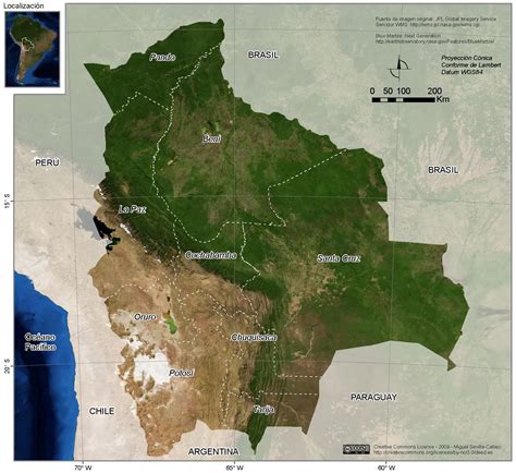 玻利维亚行政简图 - 玻利维亚地图 - 地理教师网