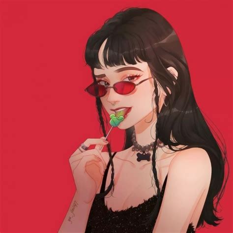 甜美女生彩绘头像气质