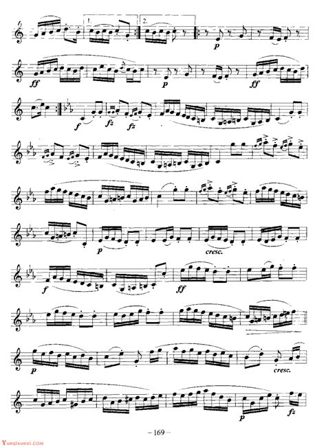 单簧管中外独奏曲《吉普赛回旋曲》-单簧管曲谱 - 乐器学习网