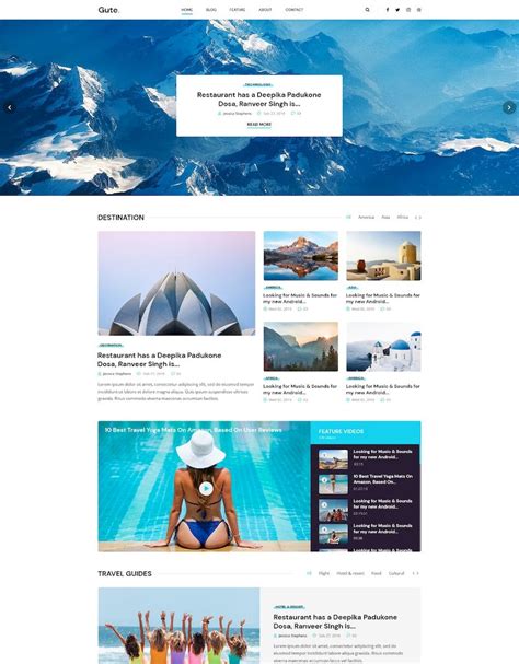 UI设计web旅游网站首页模板素材-正版图片401319126-摄图网