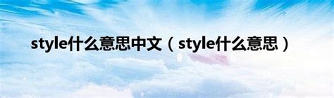 style什么意思中文（style什么意思）_华夏智能网