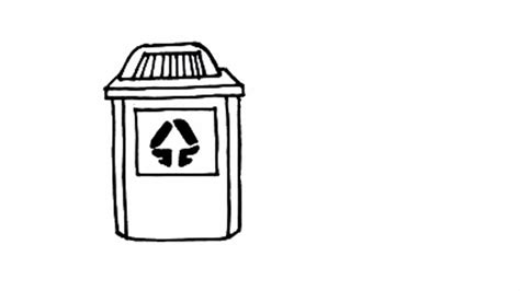 环卫大型垃圾箱简笔画(垃圾箱的画法简笔画) | 抖兔教育