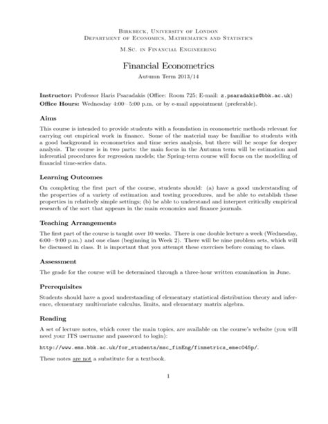 Book Review: Financial Econometrics | CFA Institute Enterprising Investor