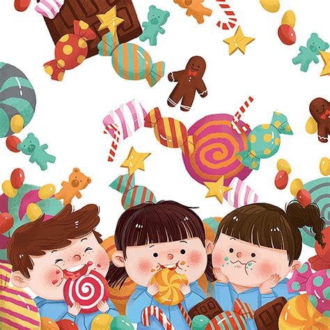 我爱吃糖|插画|儿童插画|王翻翻 - 原创作品 - 站酷 (ZCOOL)