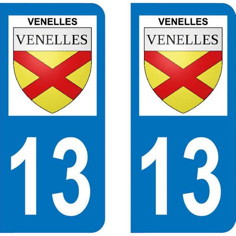 Sticker plaque immatriculation département Venelles 13770
