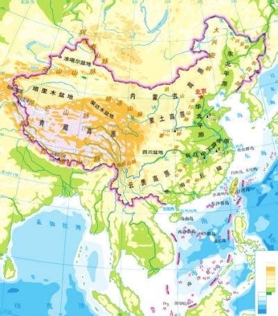 中国地形地貌图图片