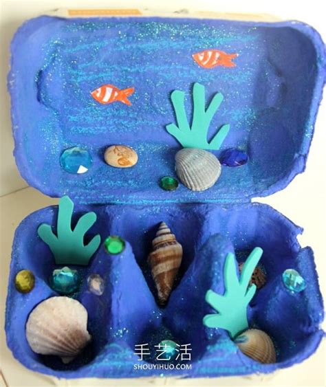 儿童手工制作坊分享神奇的海底世界粘土画DIY_易控创业网