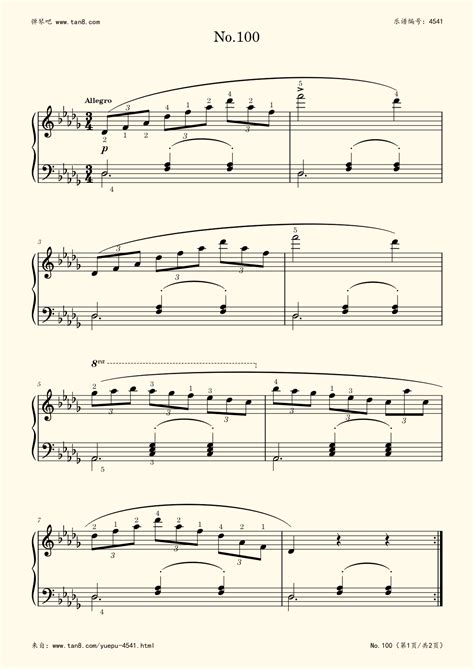 《车尔尼599 NO.1,钢琴谱》车尔尼（五线谱 钢琴曲 指法）-弹吧|蛐蛐钢琴网
