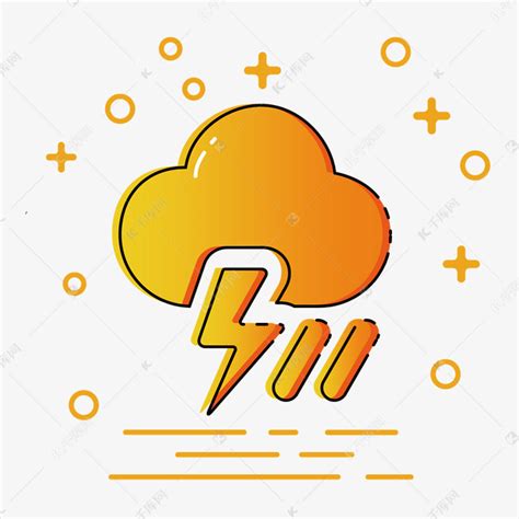 天气预报雷雨天气打雷闪电图标元素图片免费下载_PNG素材_编号13gimp675_图精灵