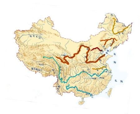 长江和黄河在地图的哪里 地球科学