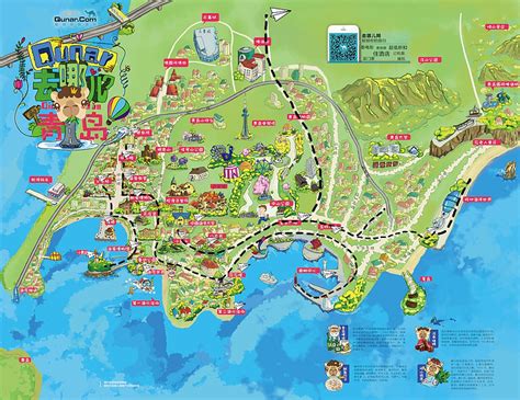 青岛景点分布地图图片