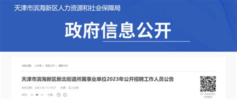 2023年天津市滨海新区新北街道所属事业单位招聘公告（报名时间3月22日-26日）