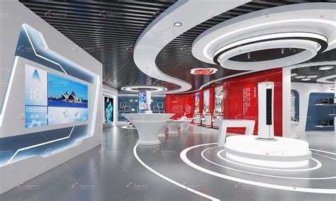 5G智能科技展厅3D设计效果图_一术设计-站酷ZCOOL
