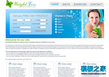 简洁清晰的减肥食谱网站模板下载_简洁 清晰 绿色 减肥 企业 瘦身 女性 html 大_金屋文档