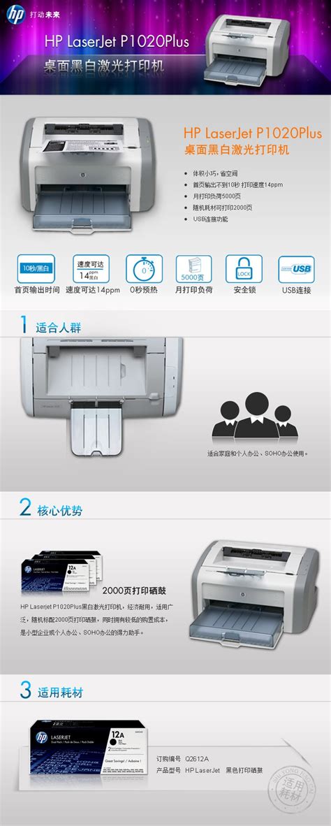 惠普（HP）LaserJet 1020 Plus 黑白激光打印机 hp1020打印机-阿里巴巴