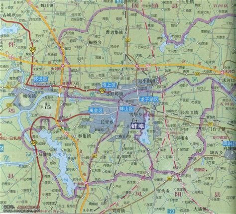 安徽省蚌埠市交通地图_交通地图库_地图窝