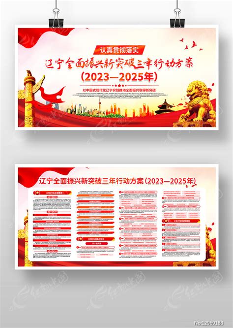 辽宁全面振兴新突破三年行动方案党建展板图片下载_红动中国