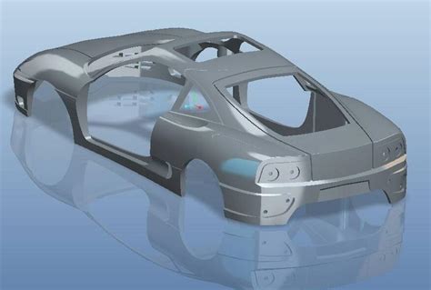 C4DR17建模三维科技感立体汽车模型概念线条模拟科幻感场景3D工程3D资源下载-C4D库