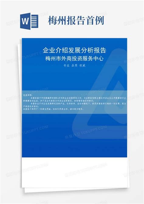 梅州市外商投资服务中心介绍企业发展分析报告Word模板下载_编号lnzgopzr_熊猫办公