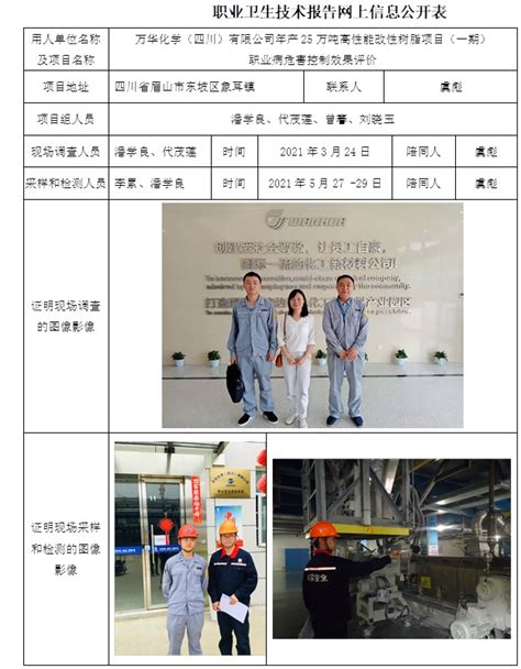 万华化学（四川）有限公司年产25万吨高性能改性树脂项目（一期 ...