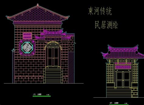 某二层框架结构丽江传统民居测绘cad建筑方案图纸_土木在线