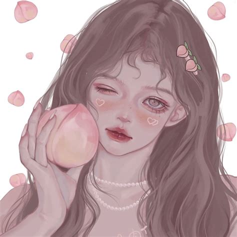 甜美女生手绘头像图片