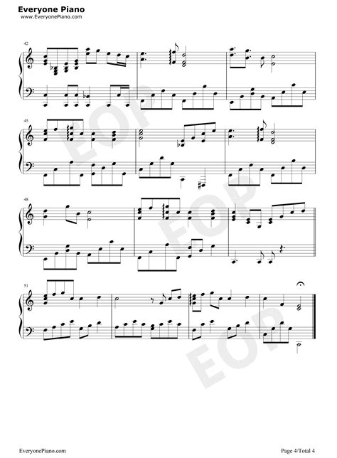 蒲公英的约定简单版-EOP教学曲五线谱预览4-钢琴谱文件（五线谱、双手简谱、数字谱、Midi、PDF）免费下载