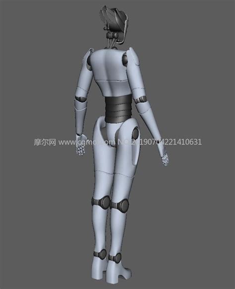 女机器人Maya模型,科幻角色,动画角色,3d模型下载,3D模型网,maya模型免费下载,摩尔网