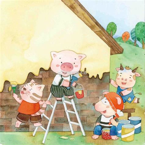 三只小猪盖房子 草屋木屋砖房设计图__风景漫画_动漫动画_设计图库_昵图网nipic.com