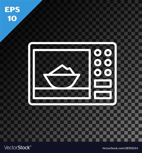White line microwave oven icon isolated Royalty Free Vector