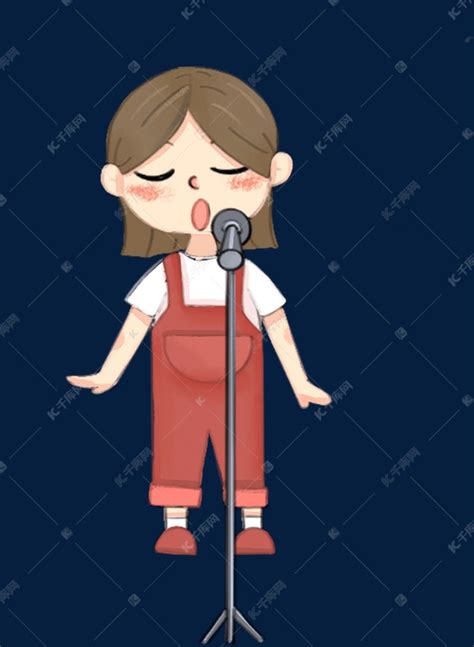小女孩唱歌人物素材图片免费下载-千库网