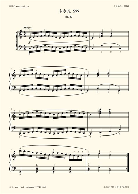 钢琴谱 - 车尔尼599 NO.33