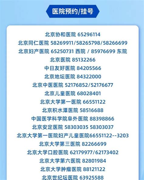 北京各大医院预约/挂号电话号码- 北京本地宝